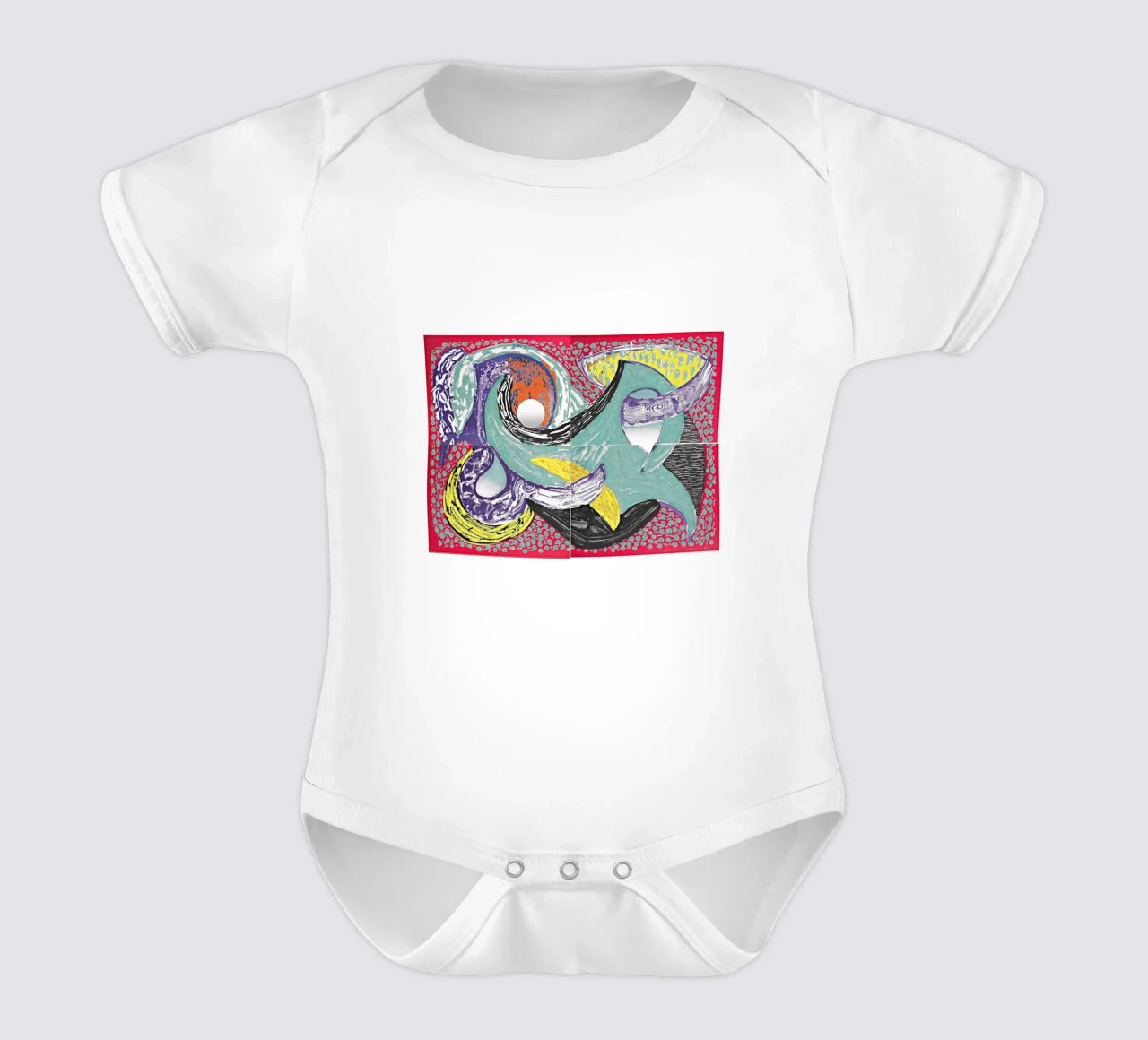 Some More New Prints, Going Round, 1994 short-sleeve baby romper by khanrosie