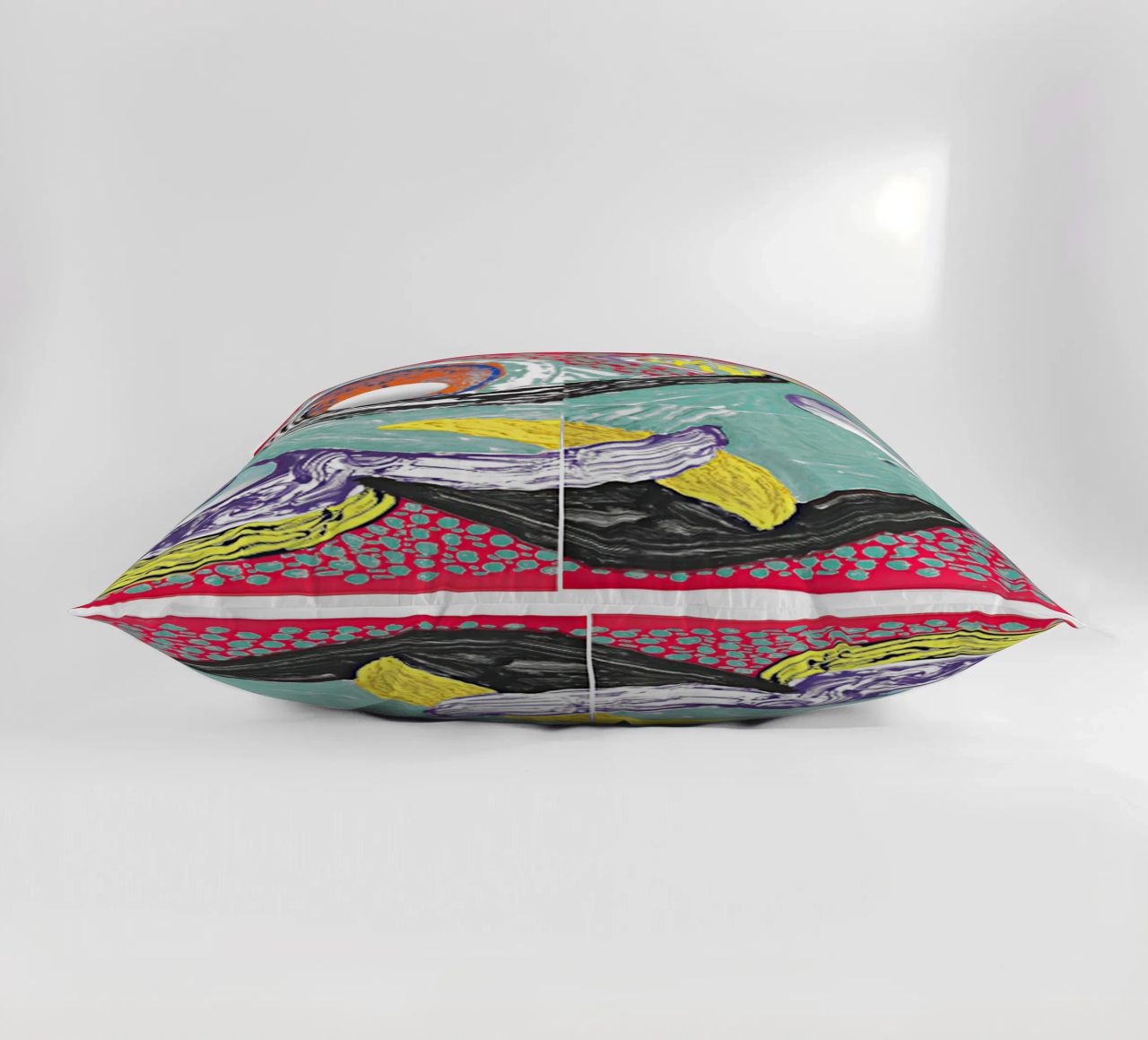 Some More New Prints, Going Round, 1994 decorative cushion by khanrosie