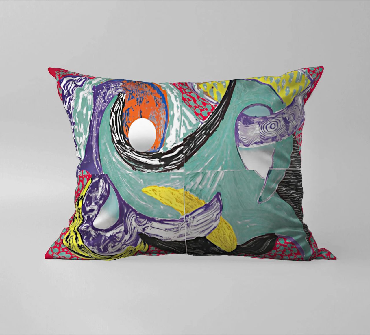Some More New Prints, Going Round, 1994 decorative cushion by khanrosie