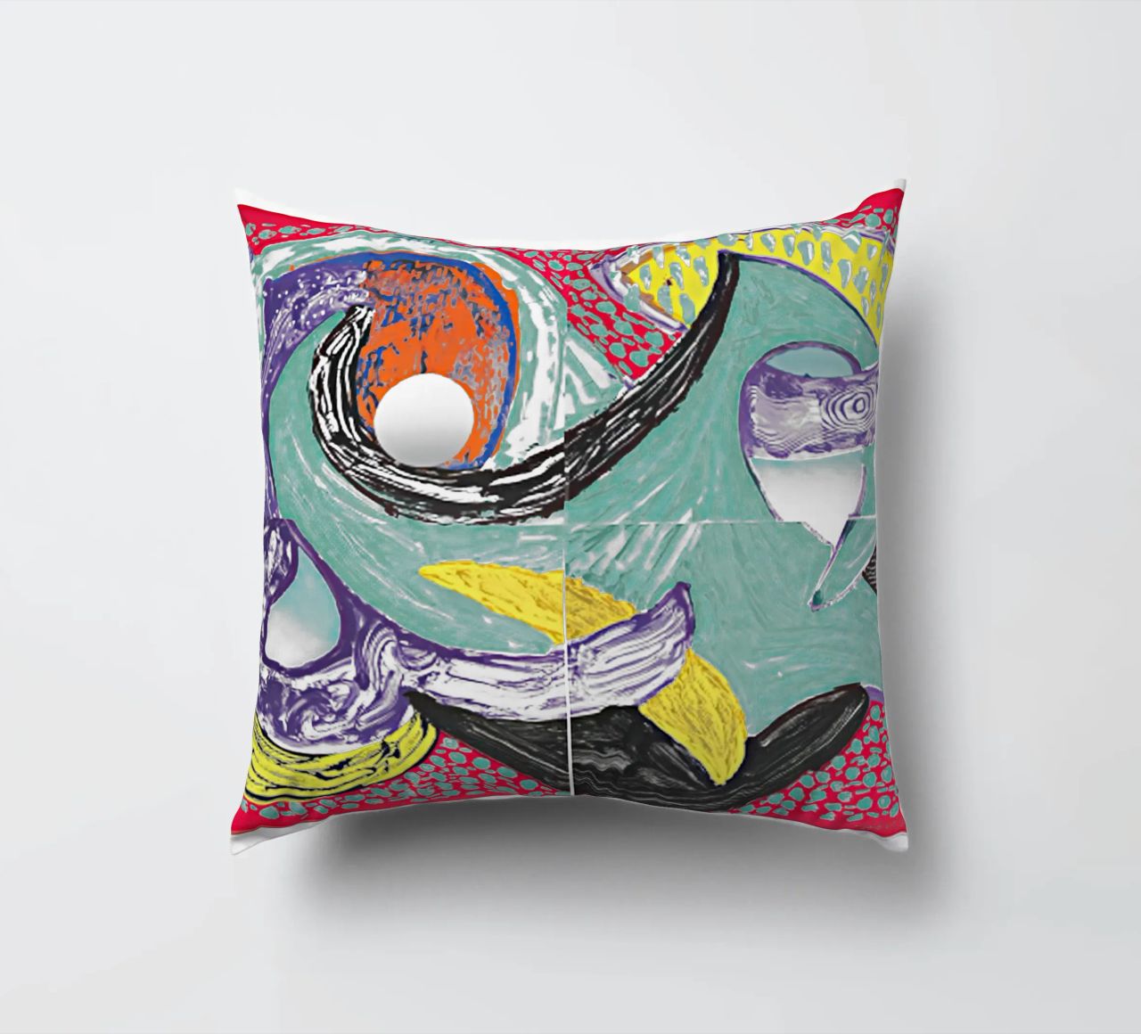 Some More New Prints, Going Round, 1994 decorative cushion by khanrosie