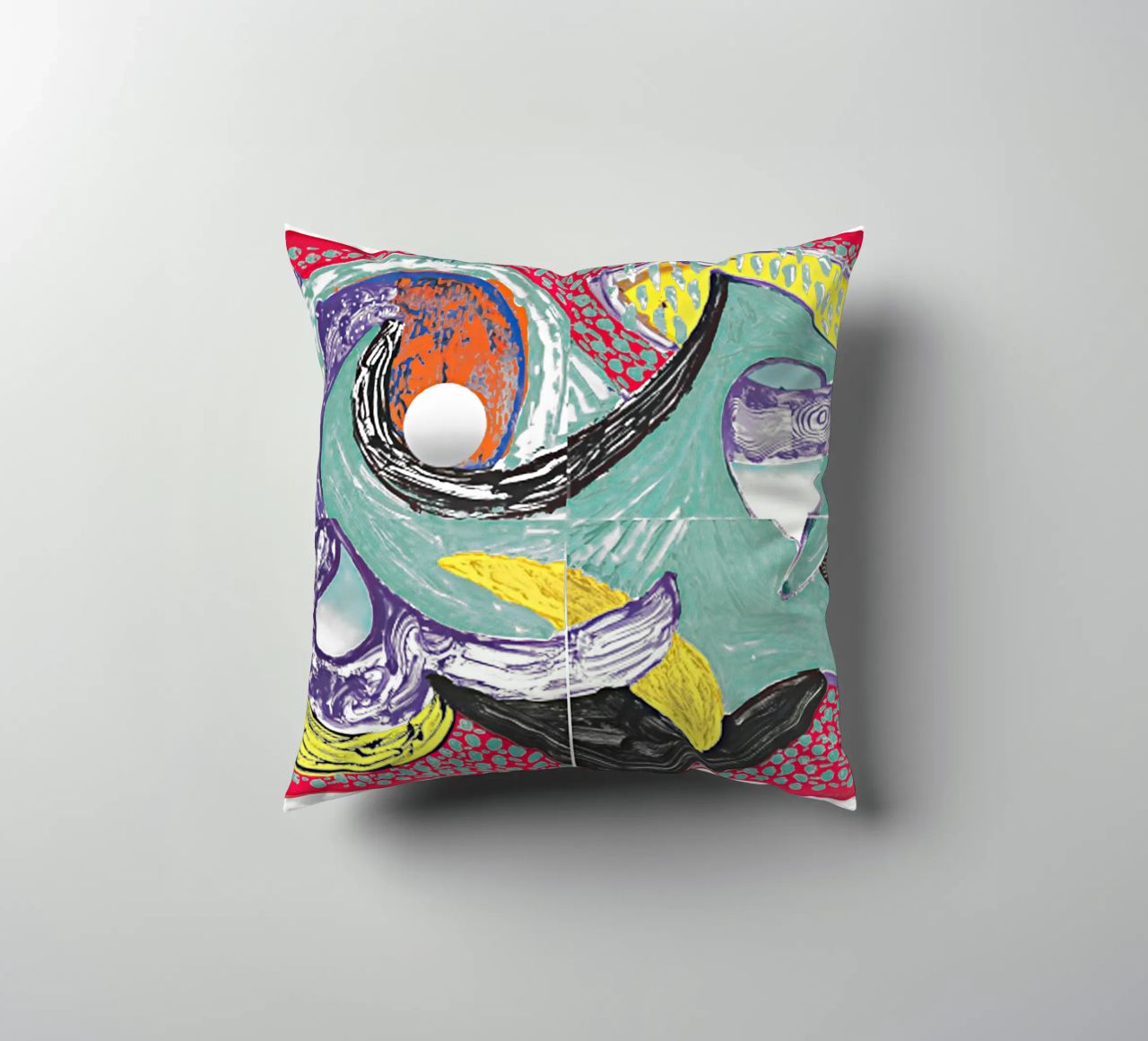 Some More New Prints, Going Round, 1994 decorative cushion by khanrosie