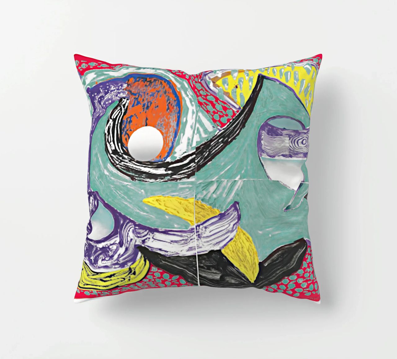 Some More New Prints, Going Round, 1994 decorative cushion by khanrosie