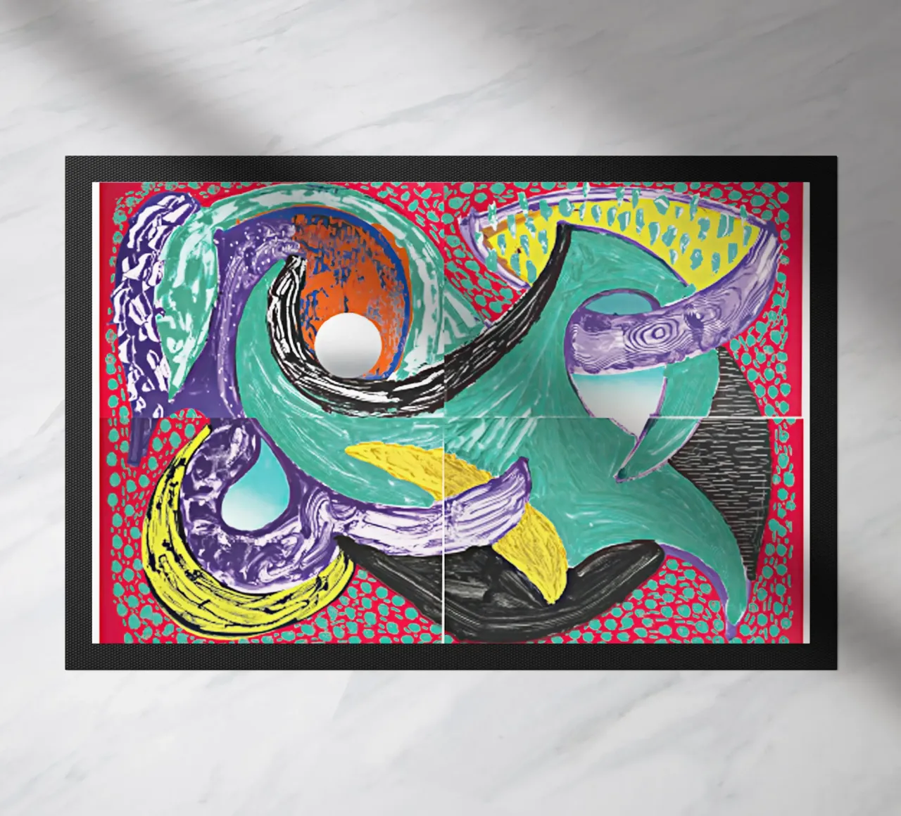 Nog meer nieuwe prints, Going Round, 1994 deurmat van khanrosie