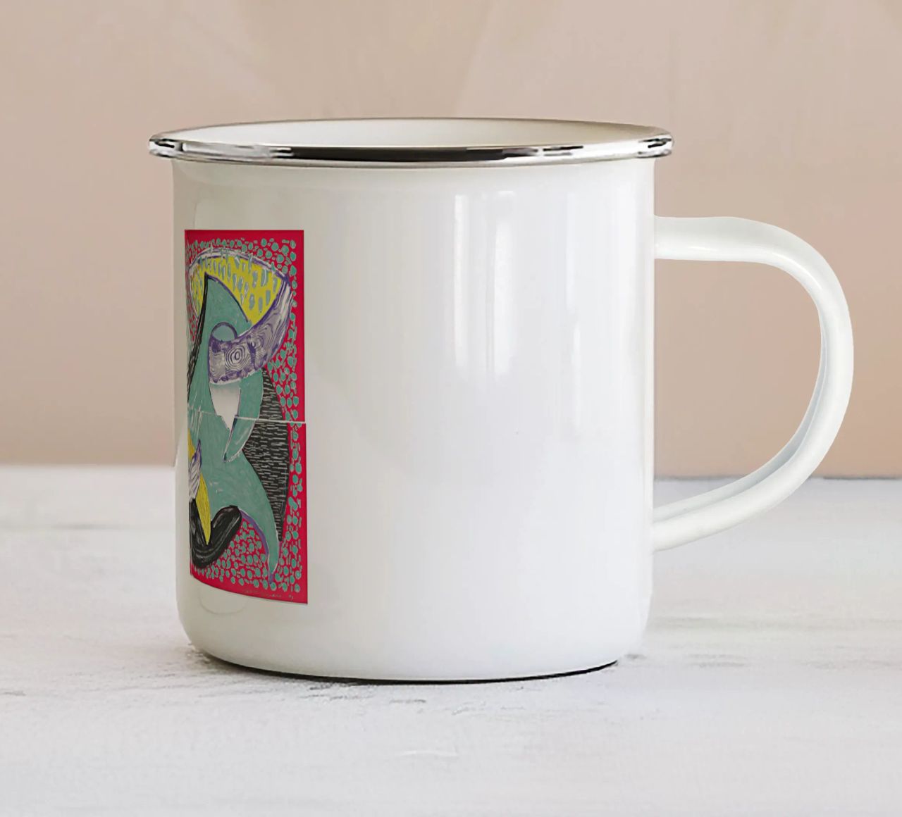 Some More New Prints, Going Round, 1994 enamel mug by khanrosie