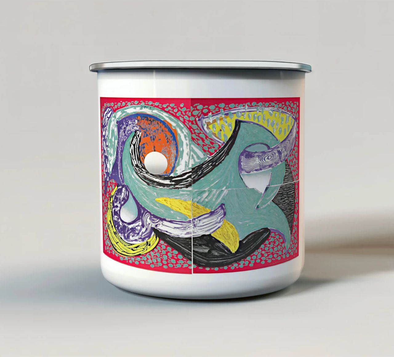 Some More New Prints, Going Round, 1994 enamel mug by khanrosie