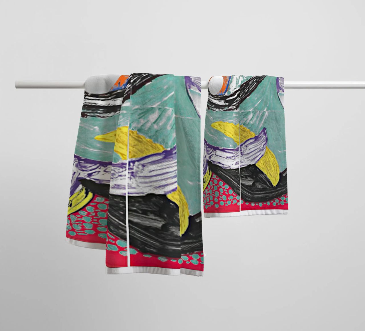 Some More New Prints, Going Round, 1994 towel by khanrosie