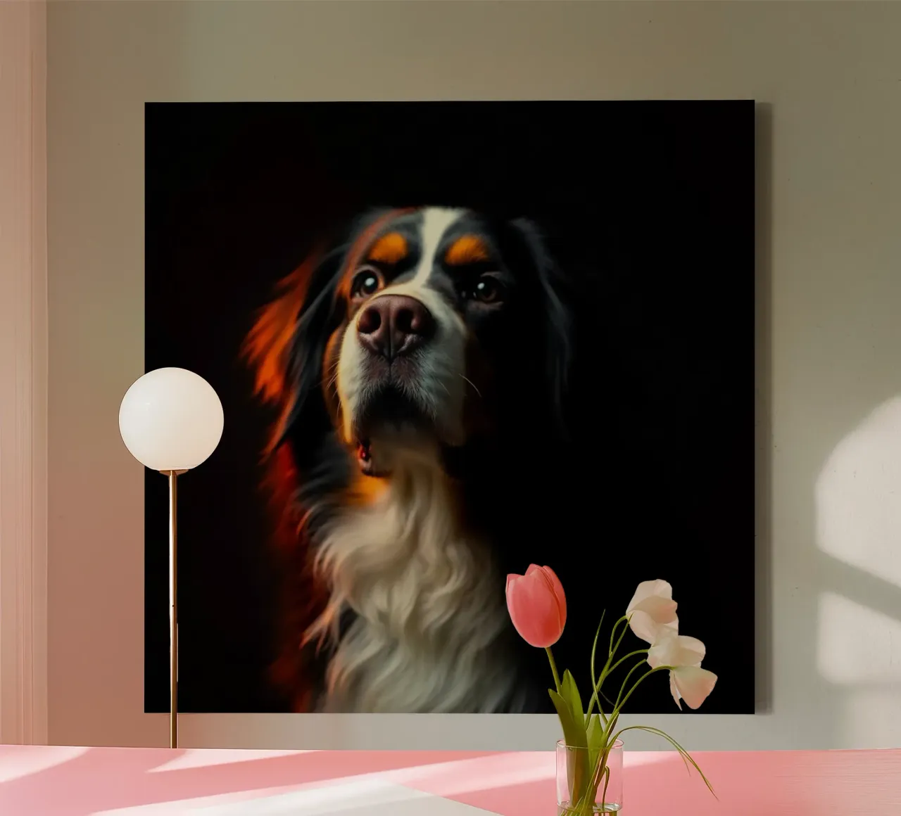 Beautiful Bernese Mountain Dog #4 canvas with Floater frame by Yumis.Beargang.and.Me