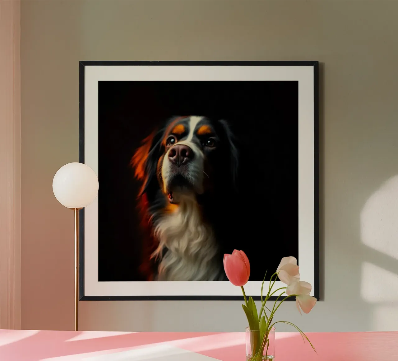 Bellissimo cane da montagna bernese #4 poster con telaio in alluminio da Yumis.Beargang.and.Me