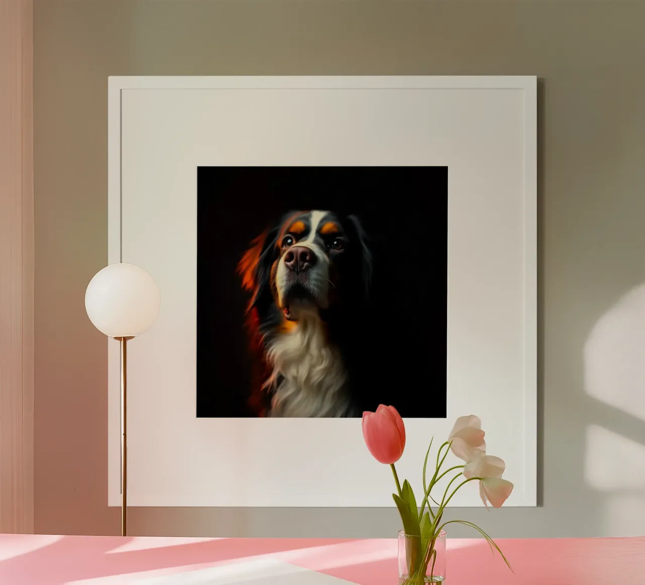 Bellissimo cane da montagna bernese #4 poster con telaio in alluminio da Yumis.Beargang.and.Me