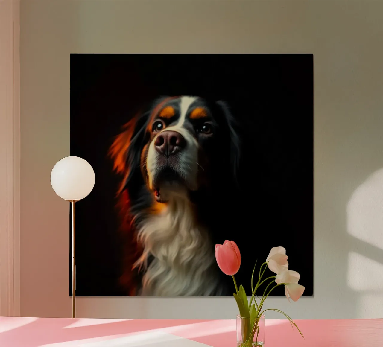 Bellissimo cane da montagna bernese #4 poster con telaio in alluminio da Yumis.Beargang.and.Me