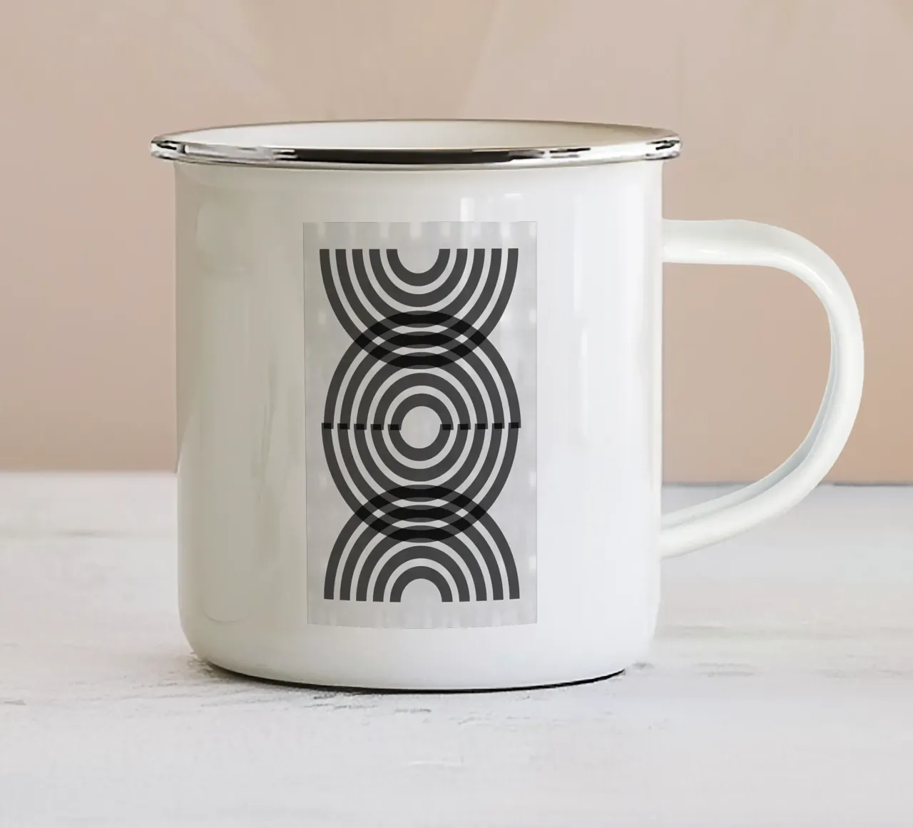 Poster minimalista tazza in smalto da Purrfect Whiskers Art