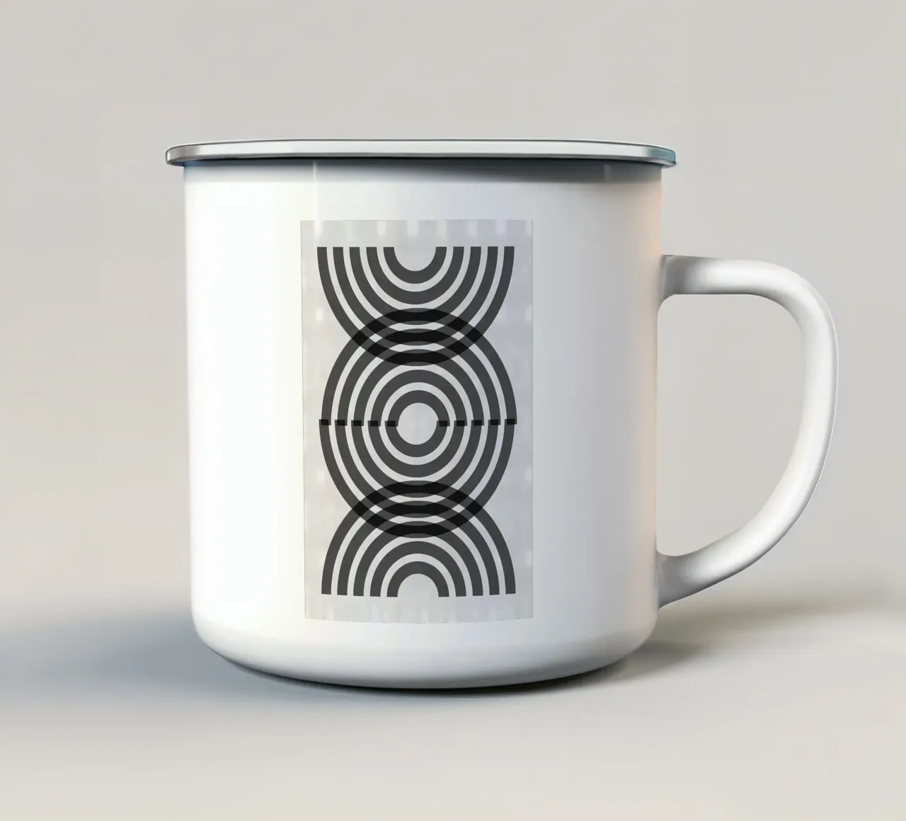 Poster minimalista tazza in smalto da Purrfect Whiskers Art