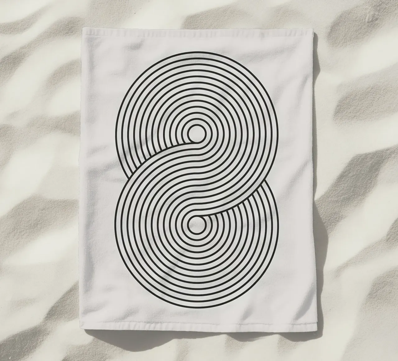 Minimalist poster beach towel by Purrfect Whiskers Art