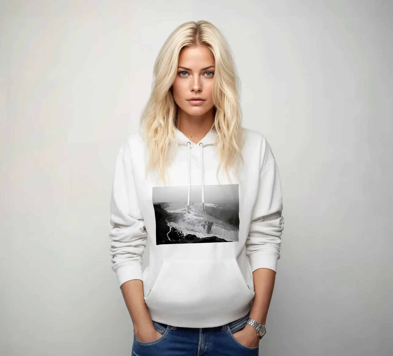 Gullfoss felpa con cappuccio da Nur Mut