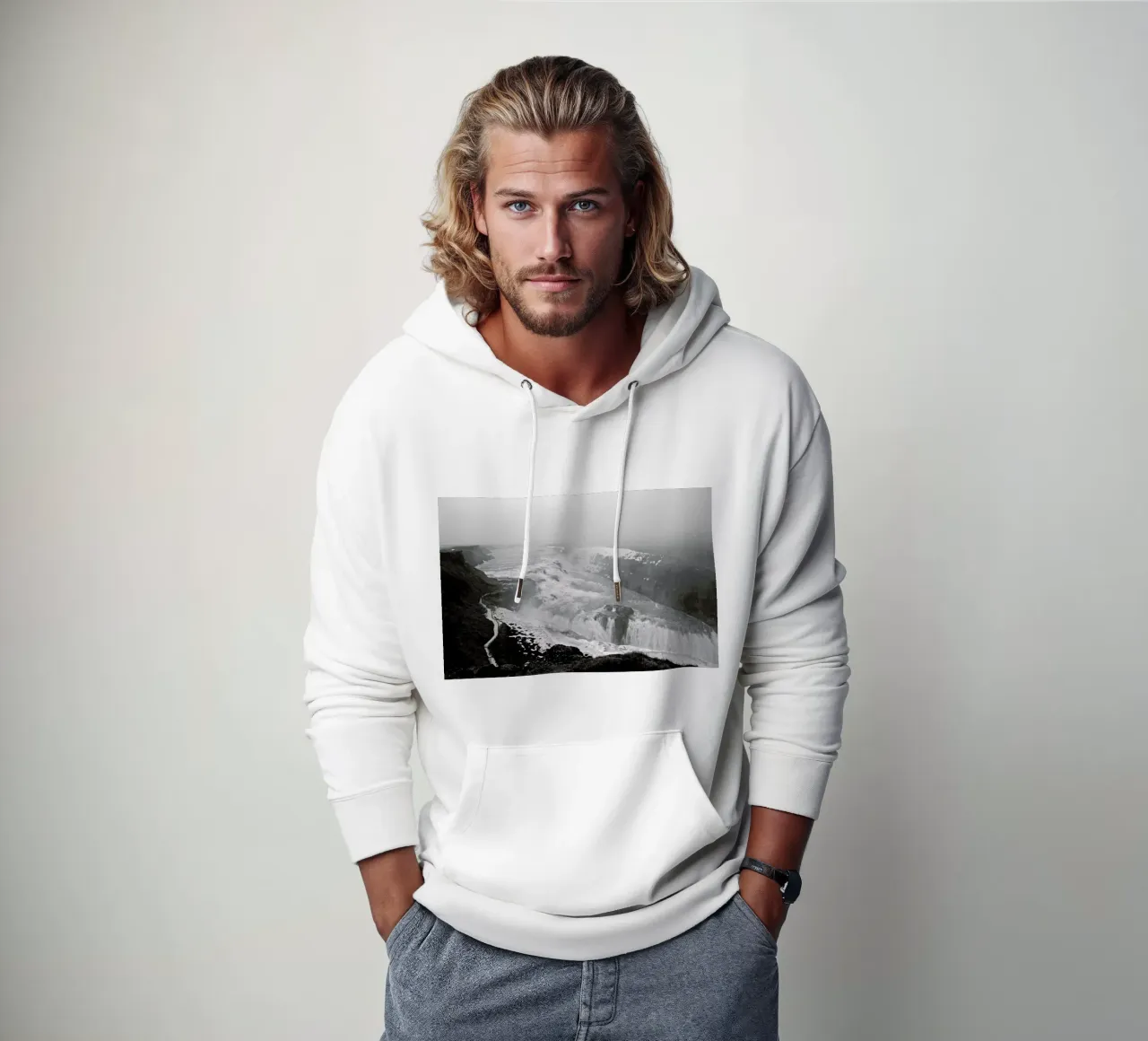 Gullfoss felpa con cappuccio da Nur Mut