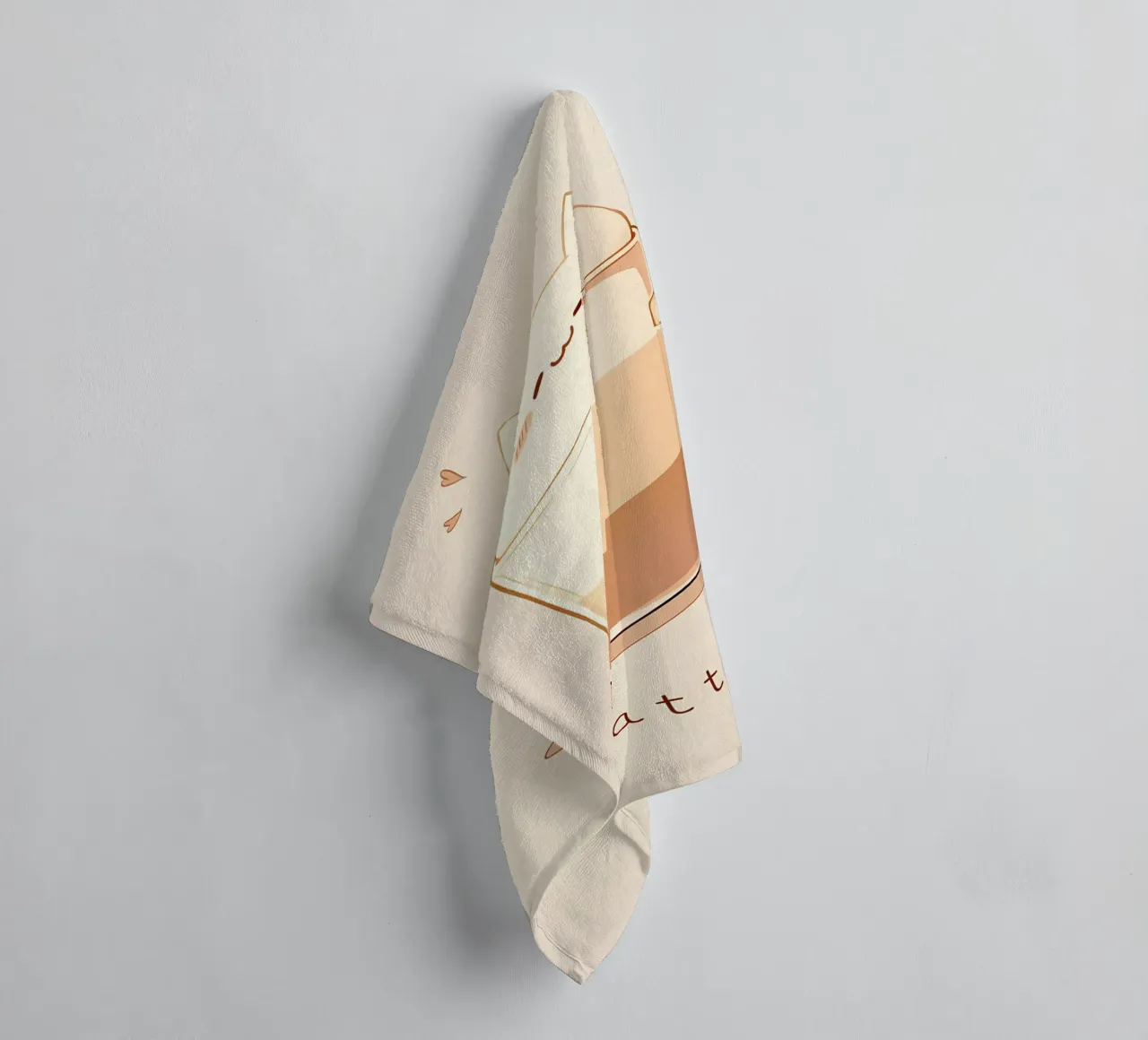 Minimalist catte poster towel by Charles A Boudreau