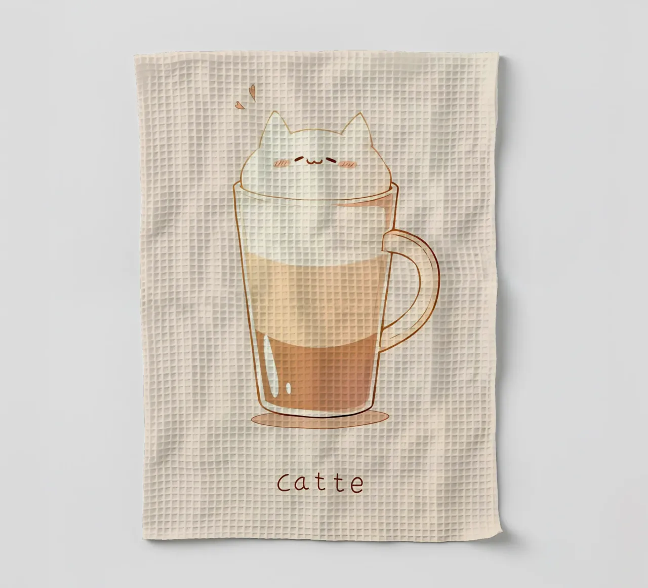 Minimalist catte poster tea towel by Charles A Boudreau