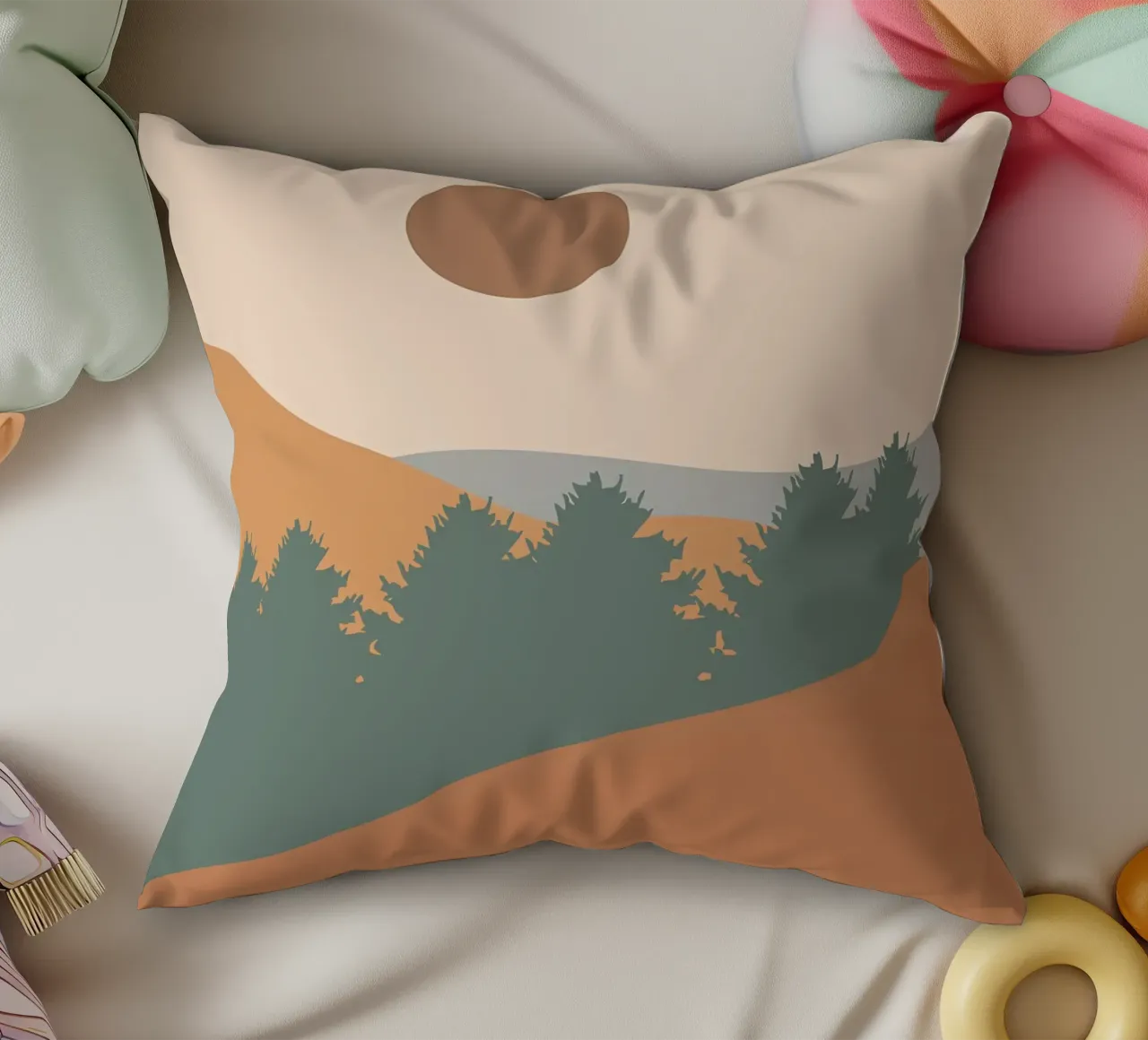 Minimalist poster decorative cushion by Charles A Boudreau