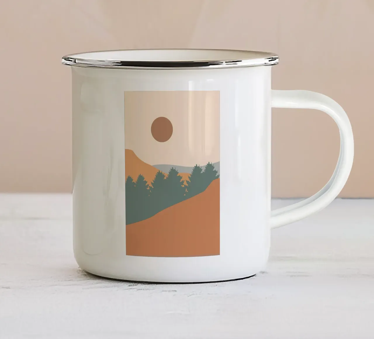 Poster minimalista tazza in smalto da Charles A Boudreau