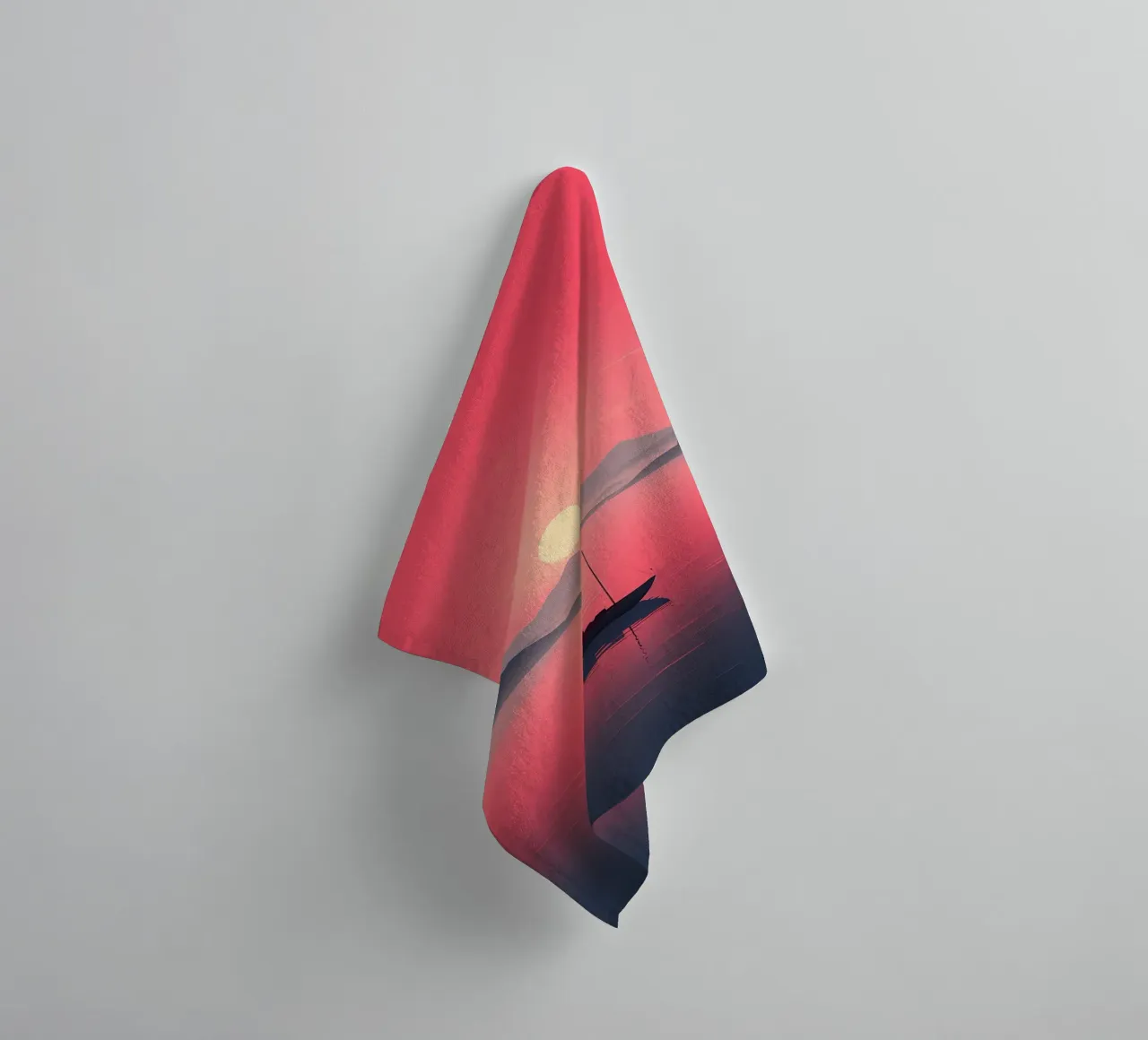 Minimalist sunset poster towel by Charles A Boudreau