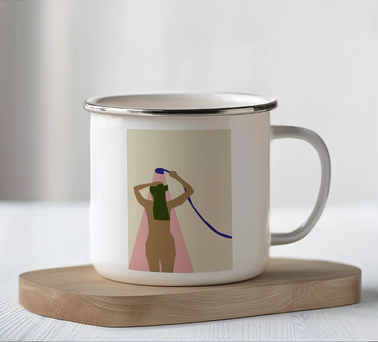 Shower tazza in smalto da Helena Ravenne