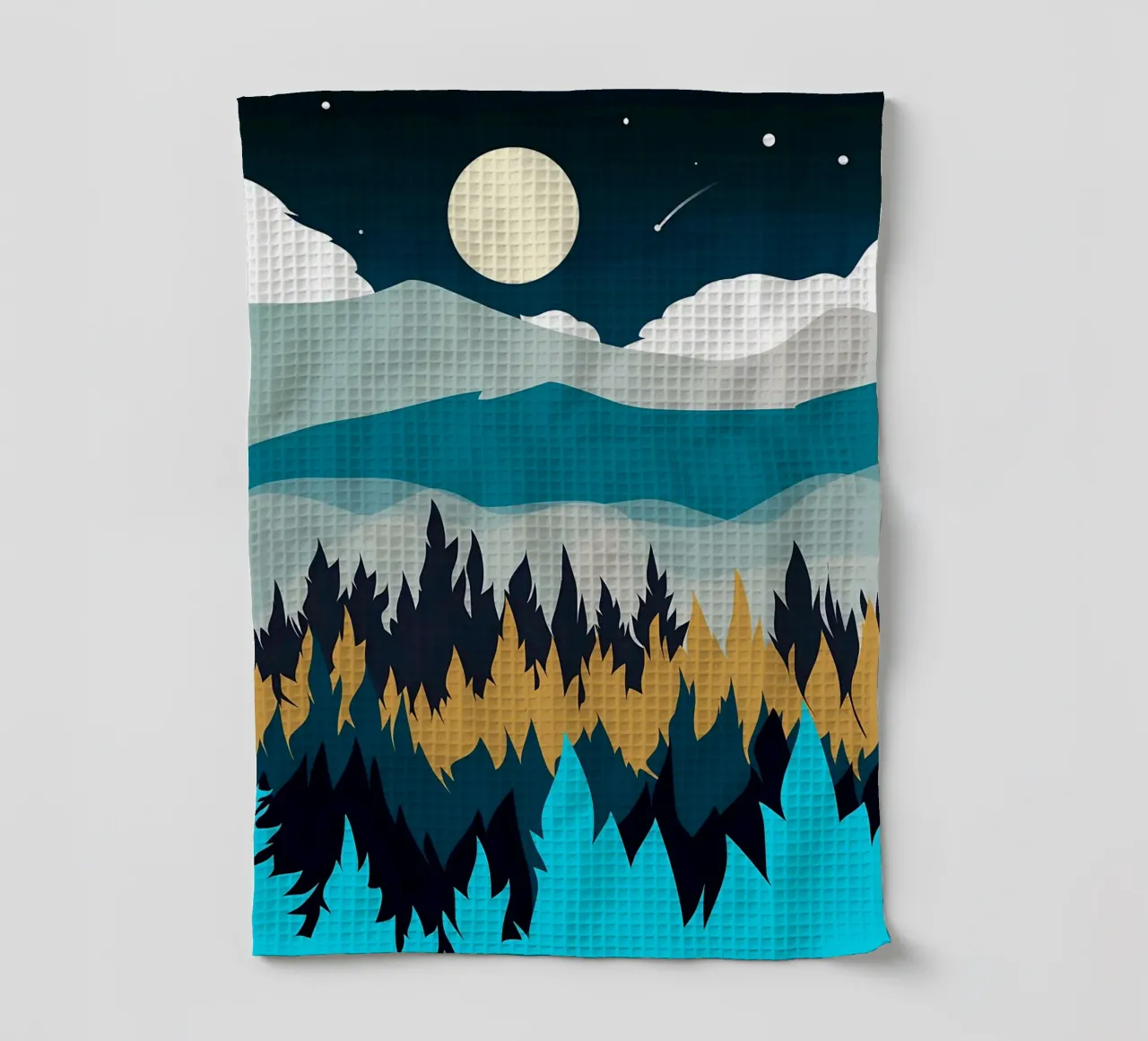 Minimalist moutain tea towel by Charles A Boudreau