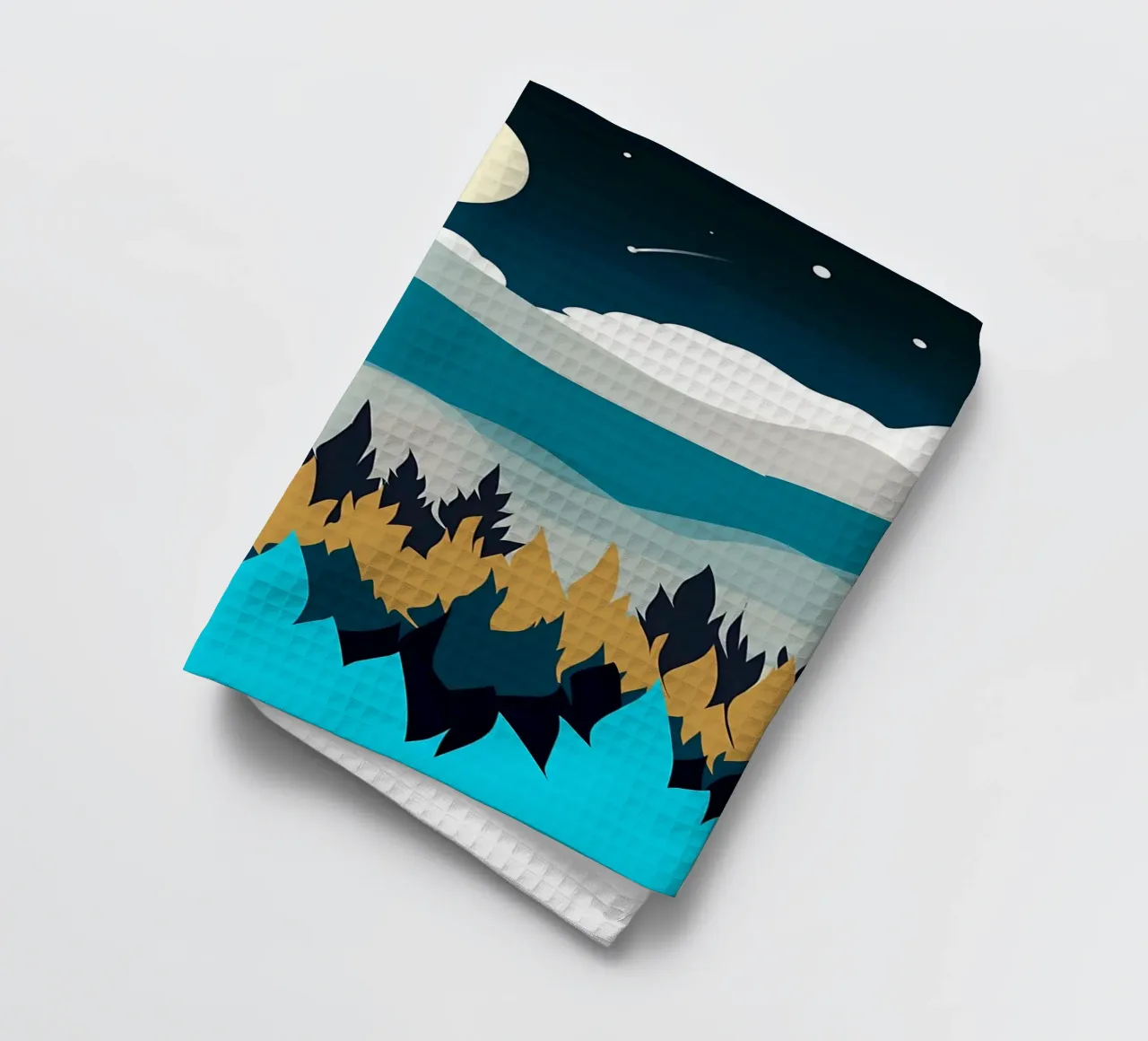 Minimalist moutain tea towel by Charles A Boudreau