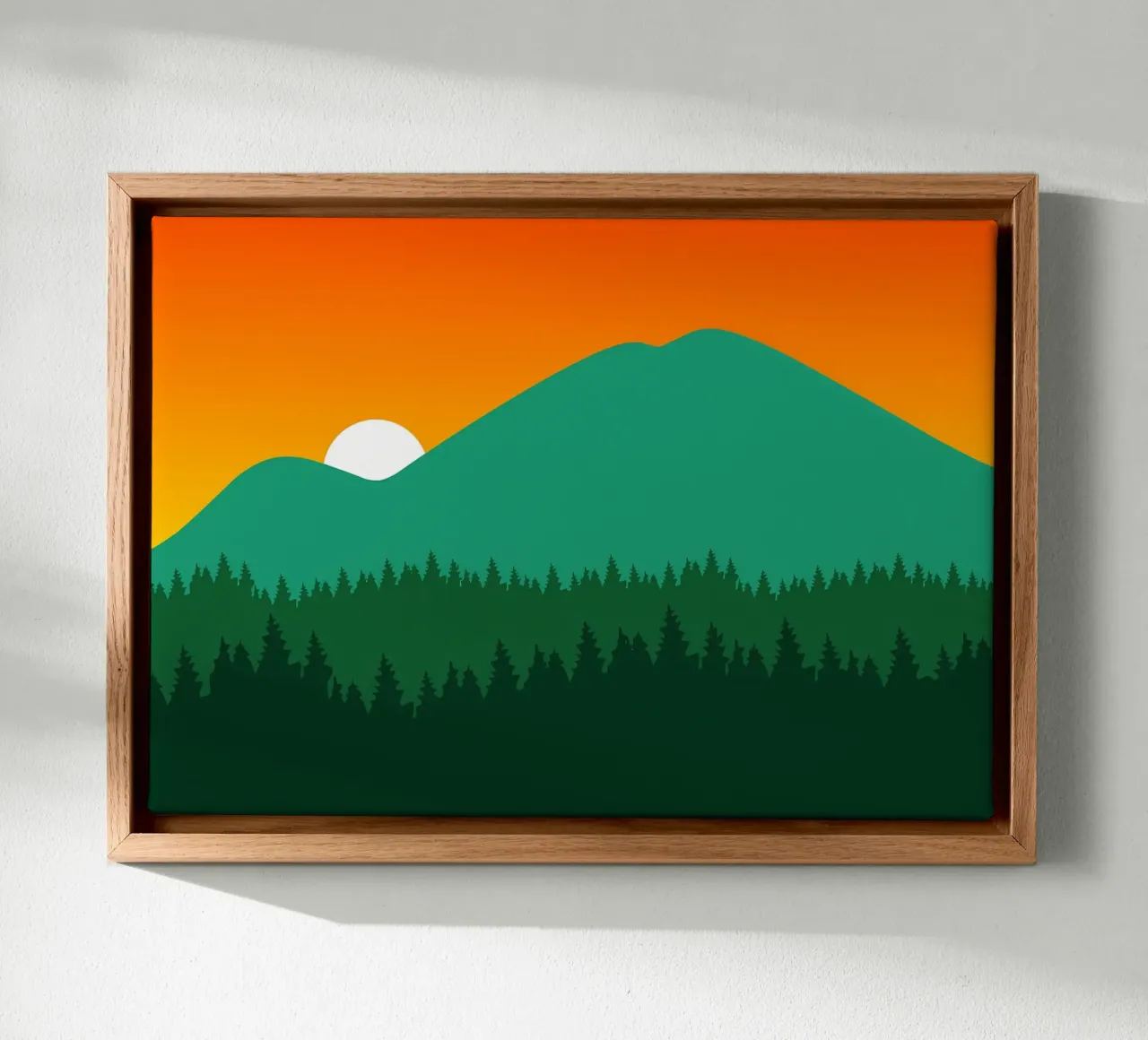 berg zonsopgang bos bomen canvas met Baklijst van Dale Edward YoungJr