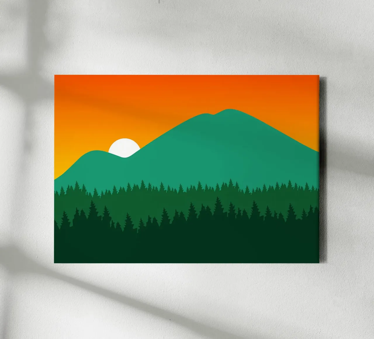 berg zonsopgang bos bomen canvas met Baklijst van Dale Edward YoungJr