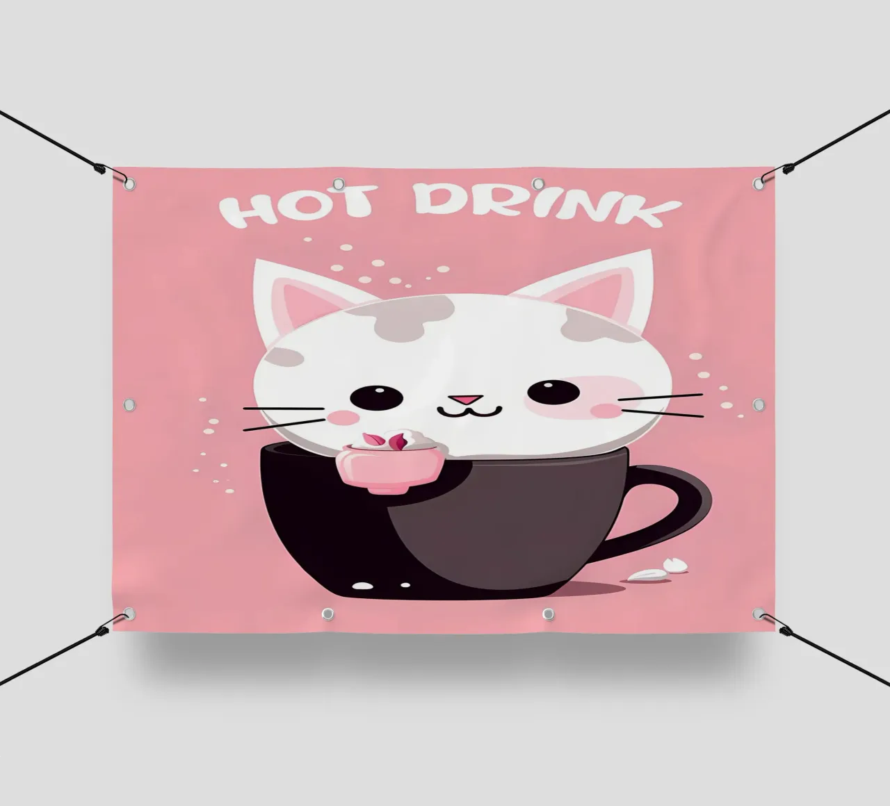 gatto bevanda calda tazza di caffè baffi telo in pvc da Dale Edward YoungJr
