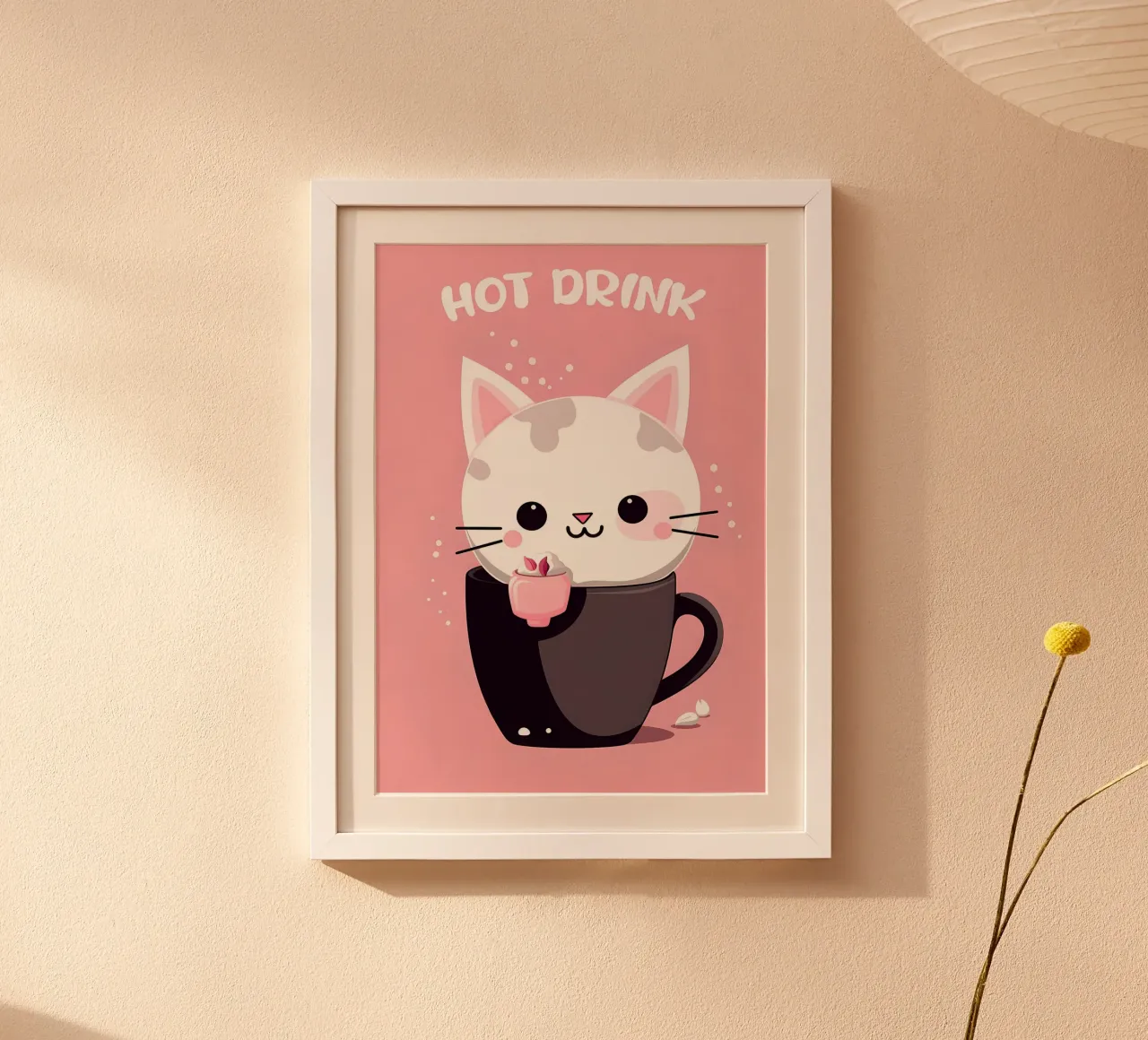 cat hot drink coffee cup whiskers hahnemühle by Dale Edward YoungJr