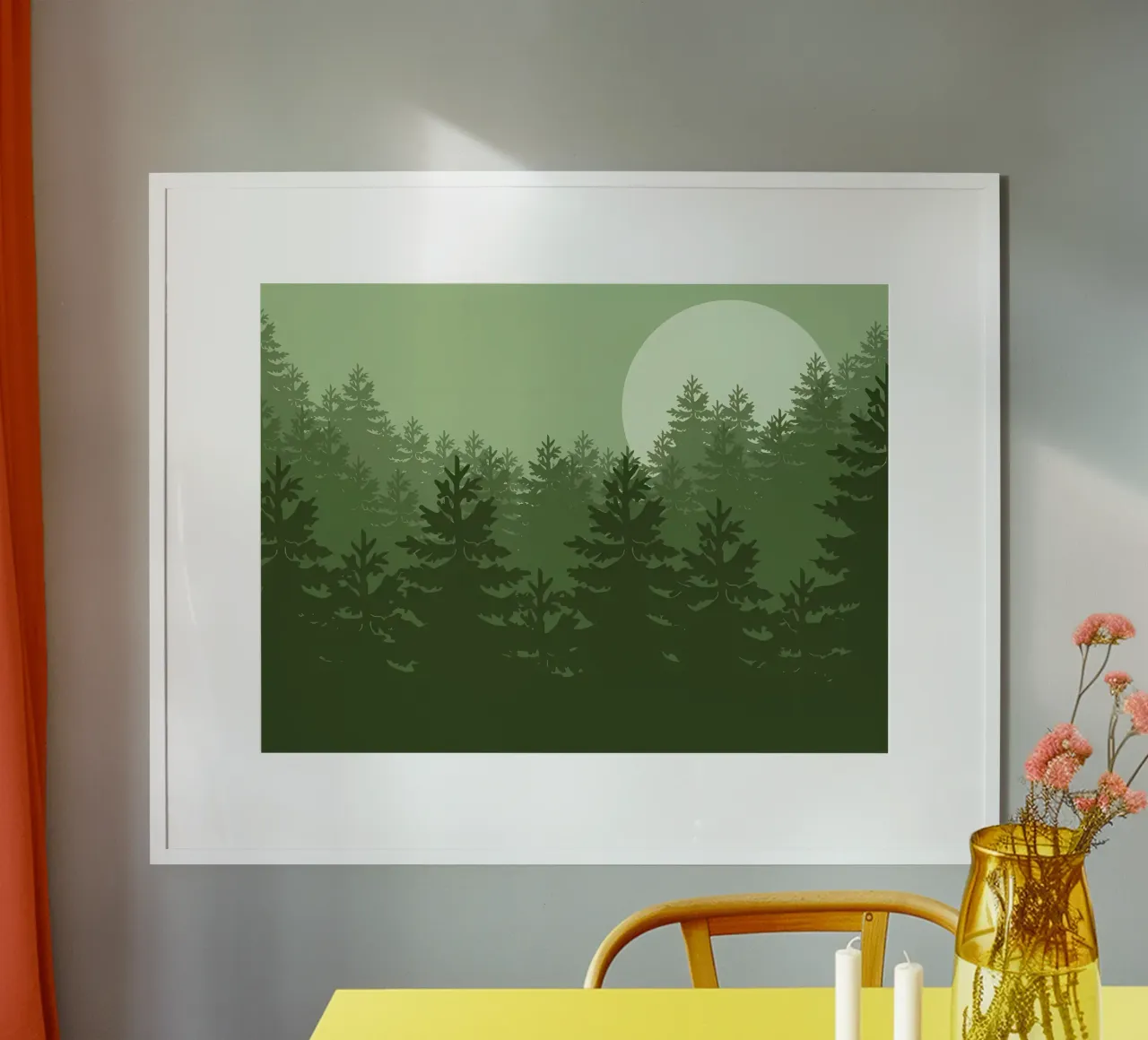 muebles mesa jarrones lámparas flor poster con marco de plástico de Dale Edward YoungJr
