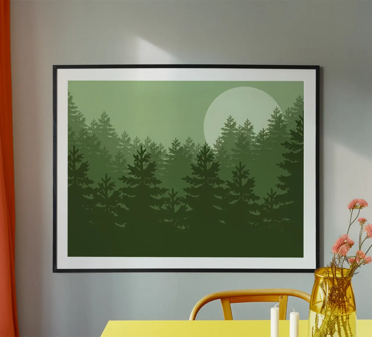 muebles mesa jarrones lámparas flor poster con marco de plástico de Dale Edward YoungJr