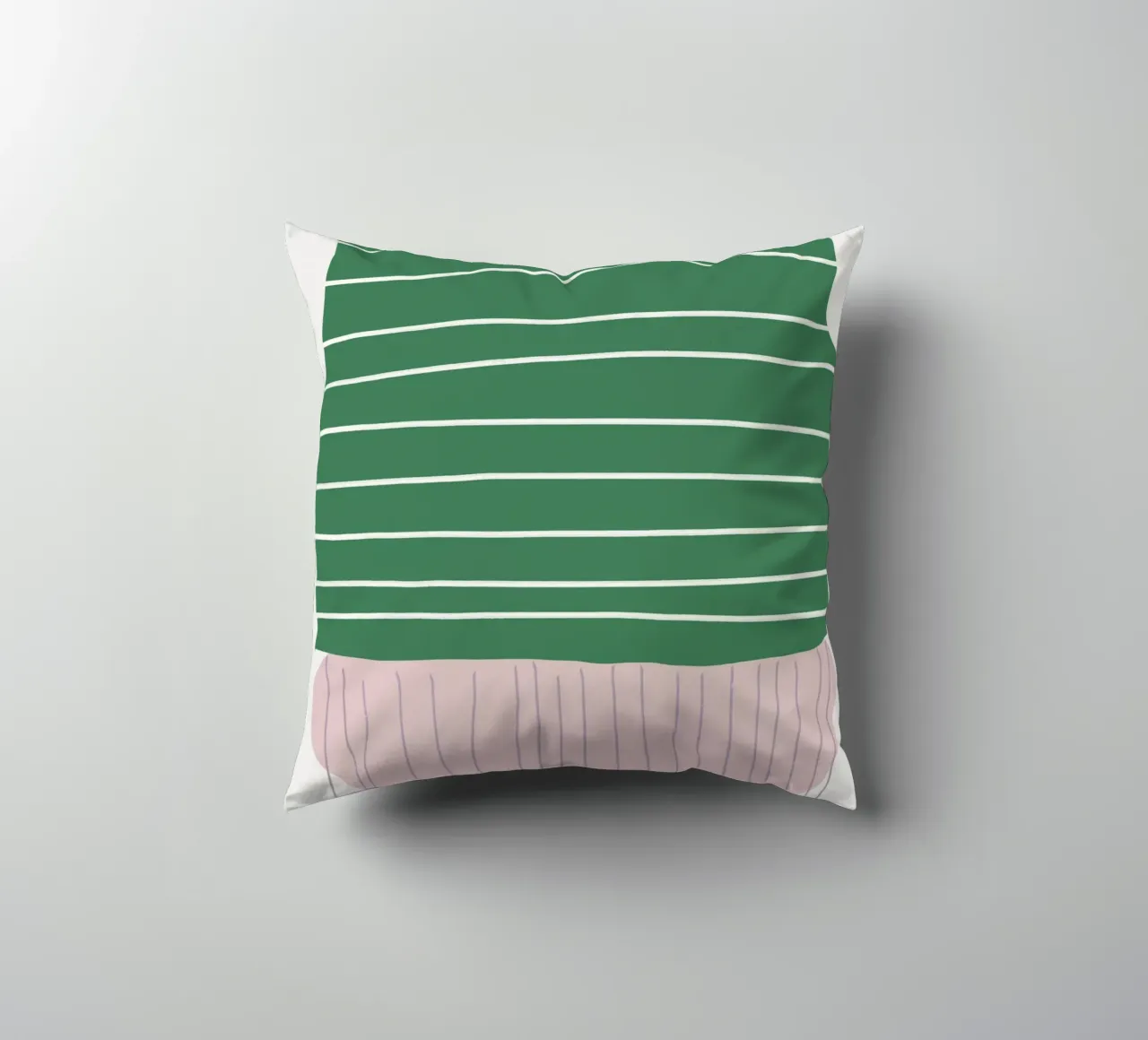 Forme semplici di rosa e verde cuscino da Little Dean
