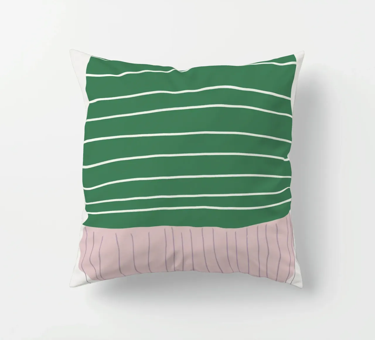Forme semplici di rosa e verde cuscino da Little Dean