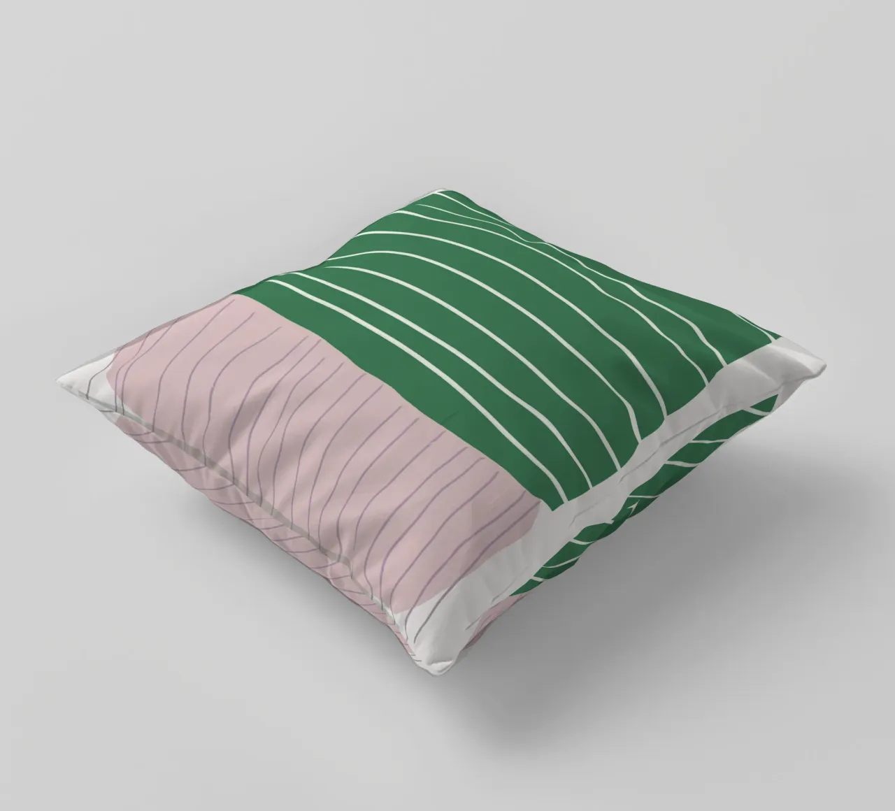 Forme semplici di rosa e verde cuscino da Little Dean