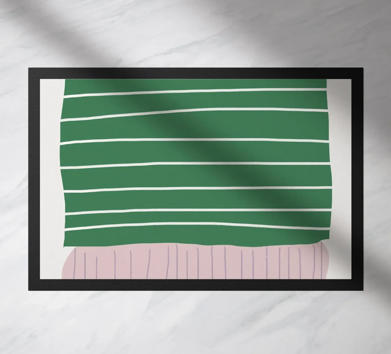Formas simples de rosa y verde felpudo de Little Dean