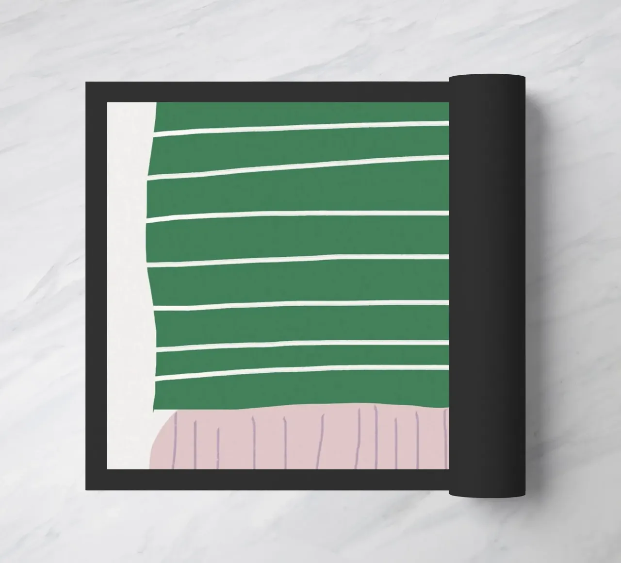 Formas simples de rosa y verde felpudo de Little Dean