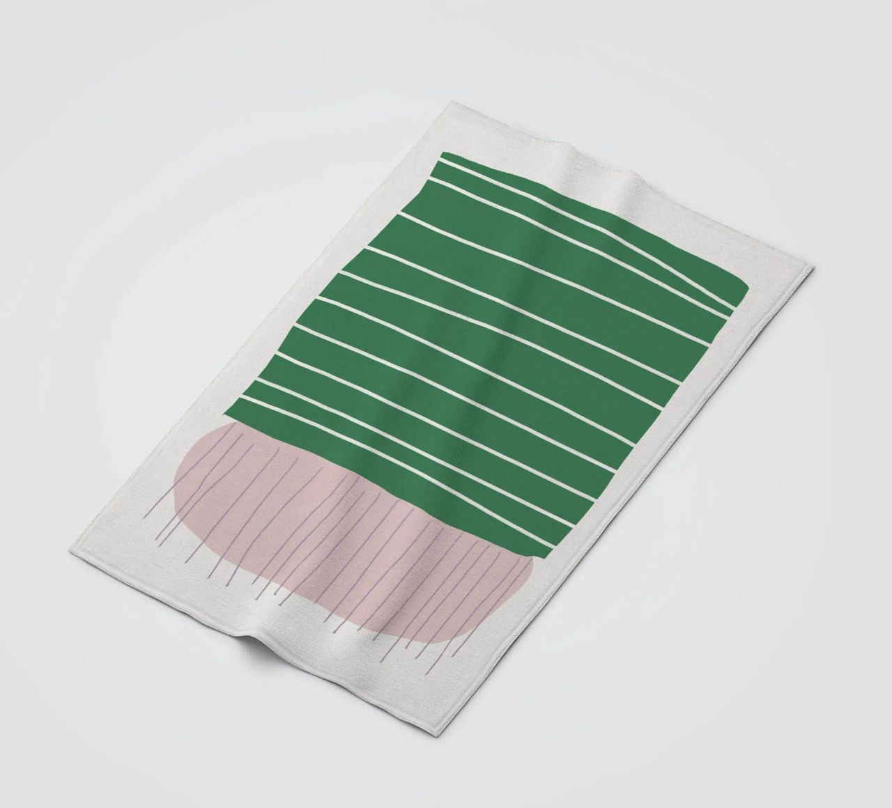 Forme semplici di rosa e verde coperta in pile da Little Dean