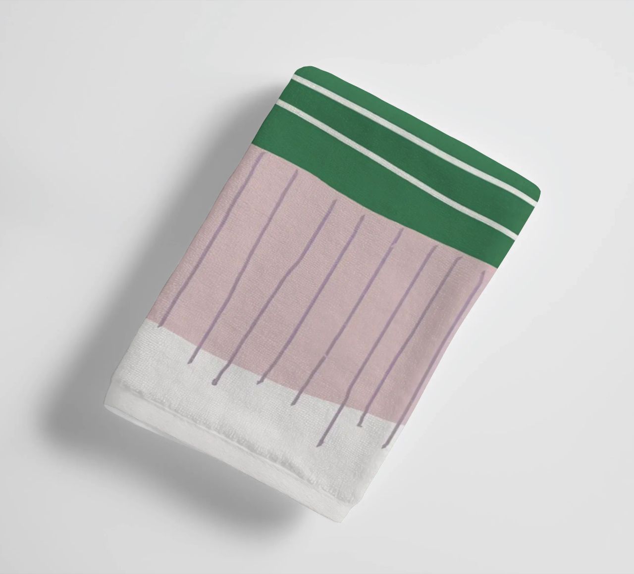 Eenvoudige vormen van roze en groen badhanddoek van Little Dean