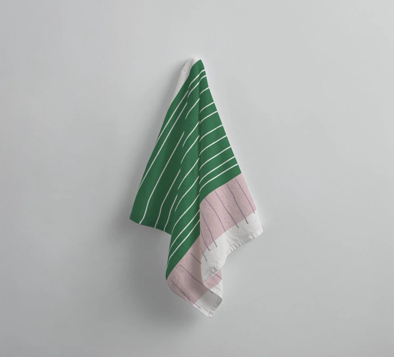 Eenvoudige vormen van roze en groen badhanddoek van Little Dean