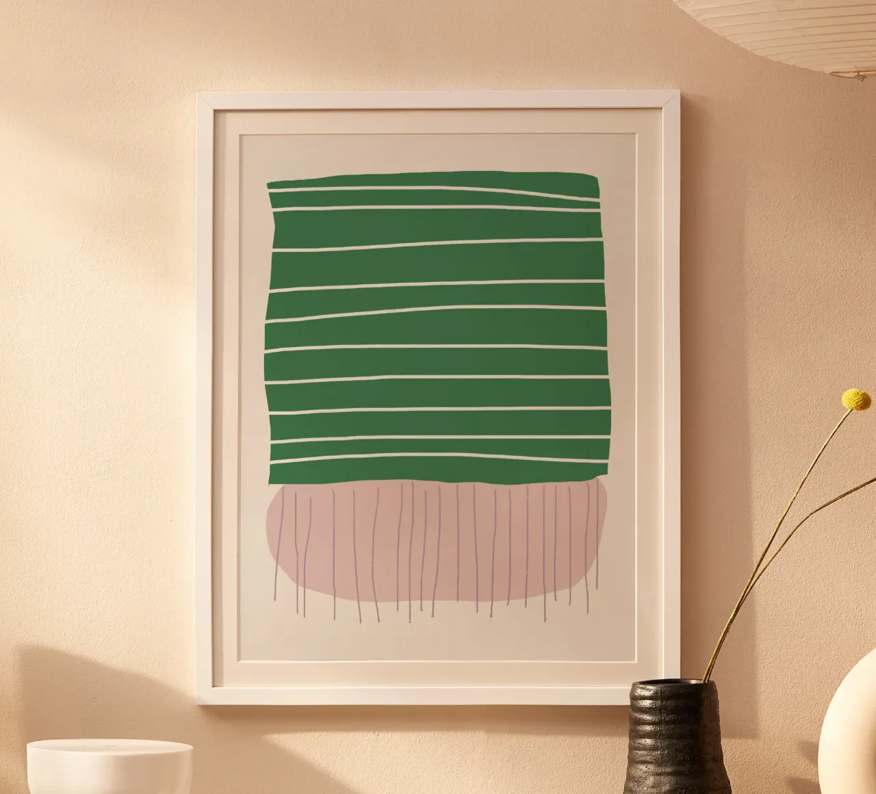 Forme semplici di rosa e verde carta hahnemühle da Little Dean
