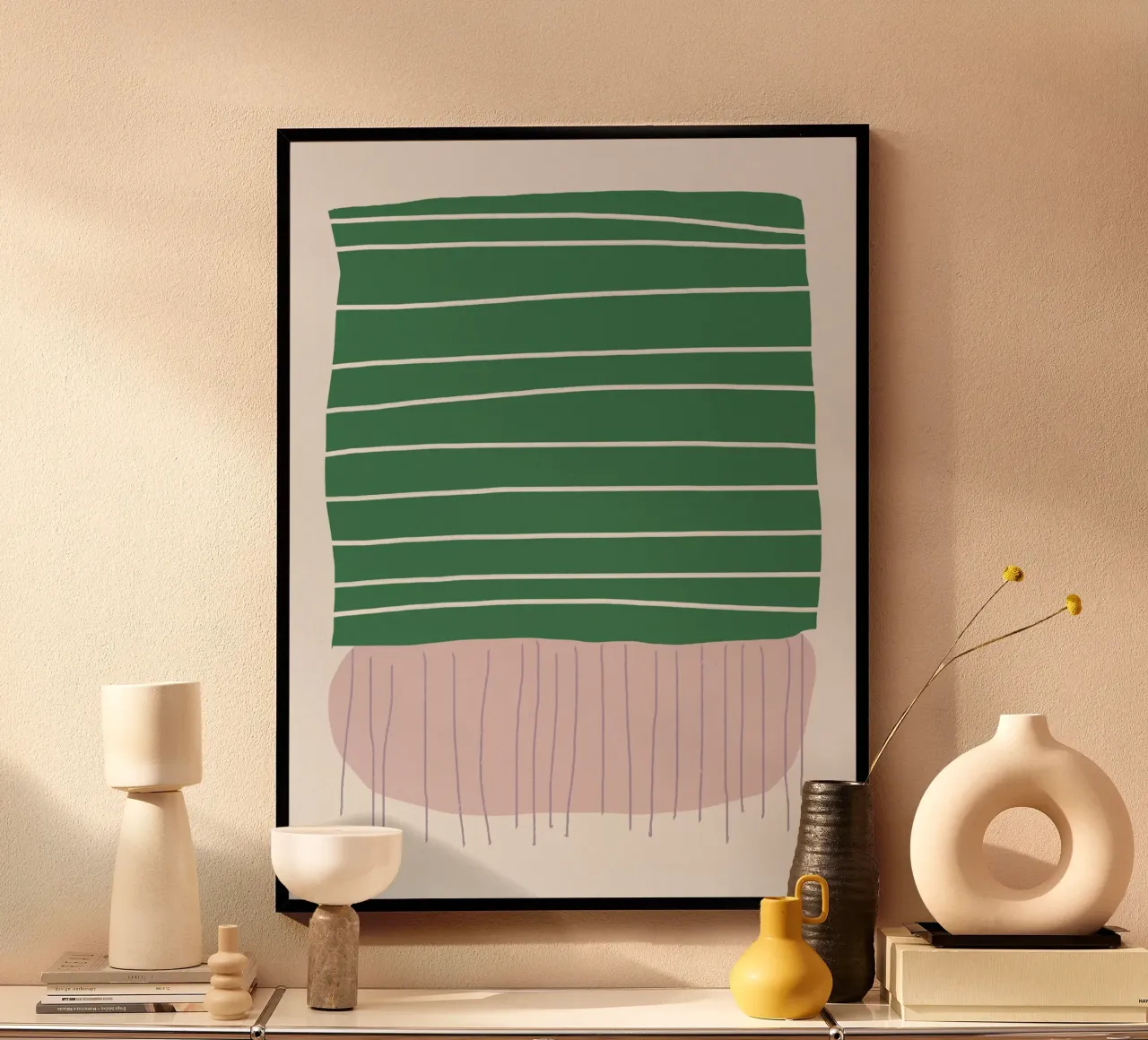 Forme semplici di rosa e verde carta hahnemühle da Little Dean