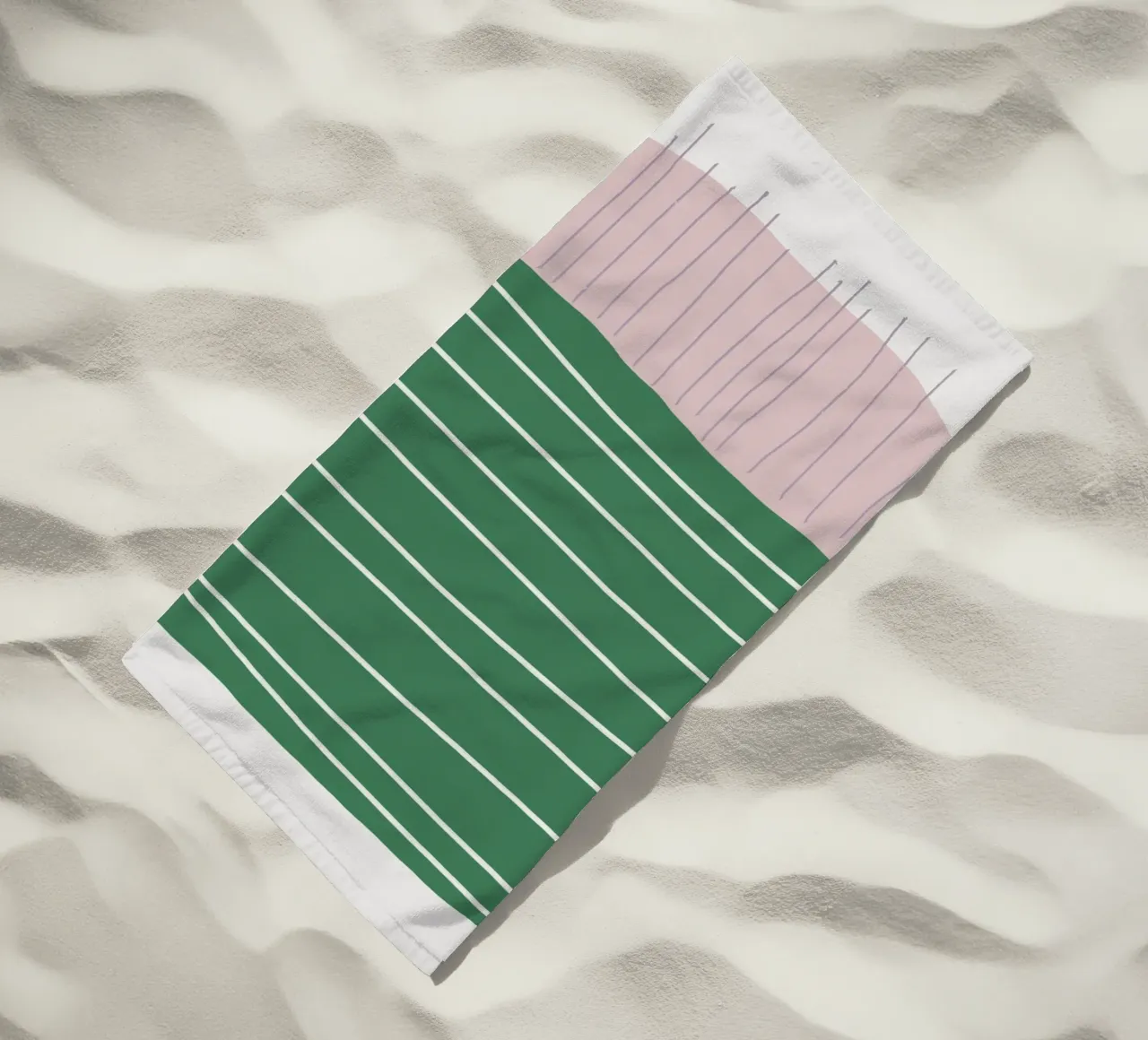 Forme semplici di rosa e verde telo mare da Little Dean
