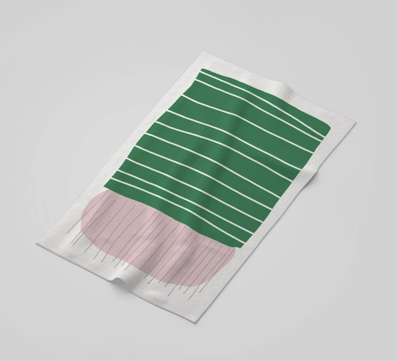 Forme semplici di rosa e verde telo mare da Little Dean
