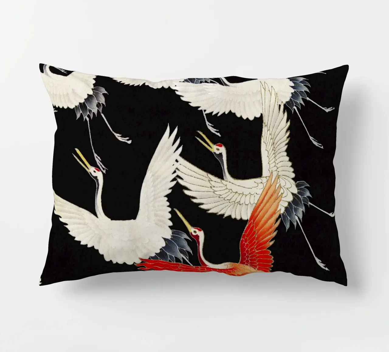 Furisode with a Myriad of Flying Cranes (1910–1920) decorative cushion by Venus Art