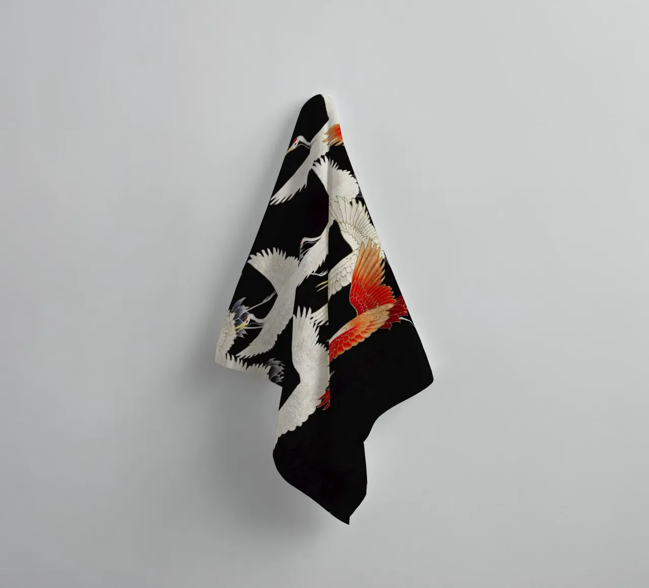 Furisode with a Myriad of Flying Cranes (1910–1920) towel by Venus Art