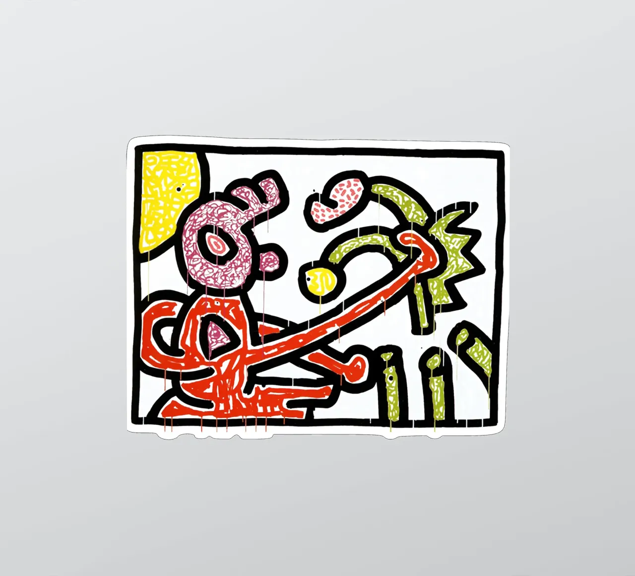 Fleurs I, 1990 autocollant de Aaronshop