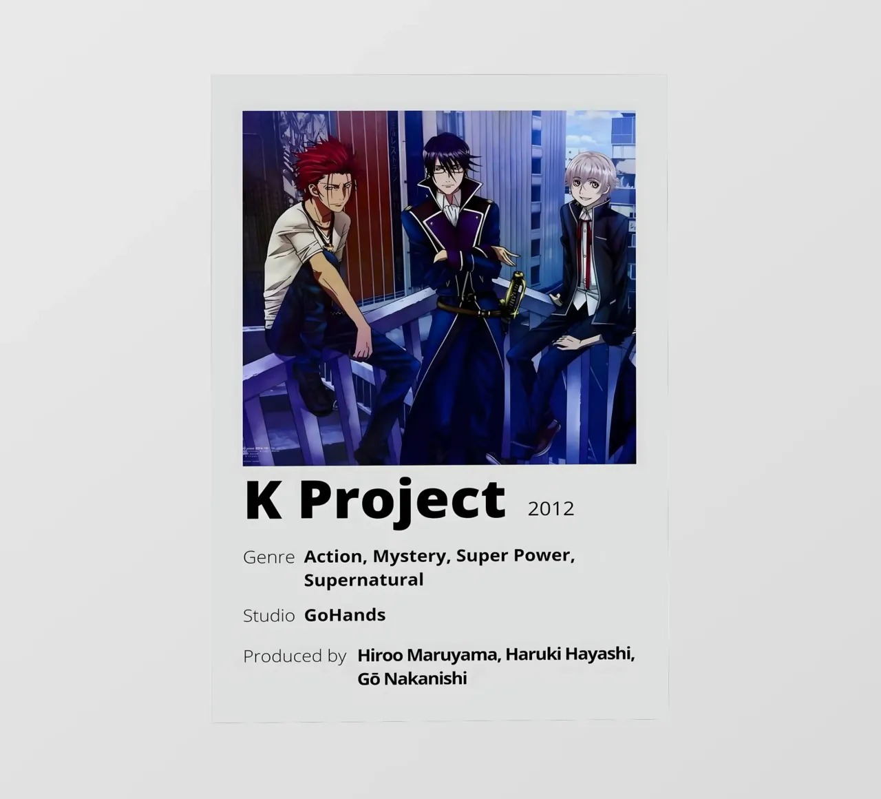 K Project  2012 pellicola backlit da Totoya