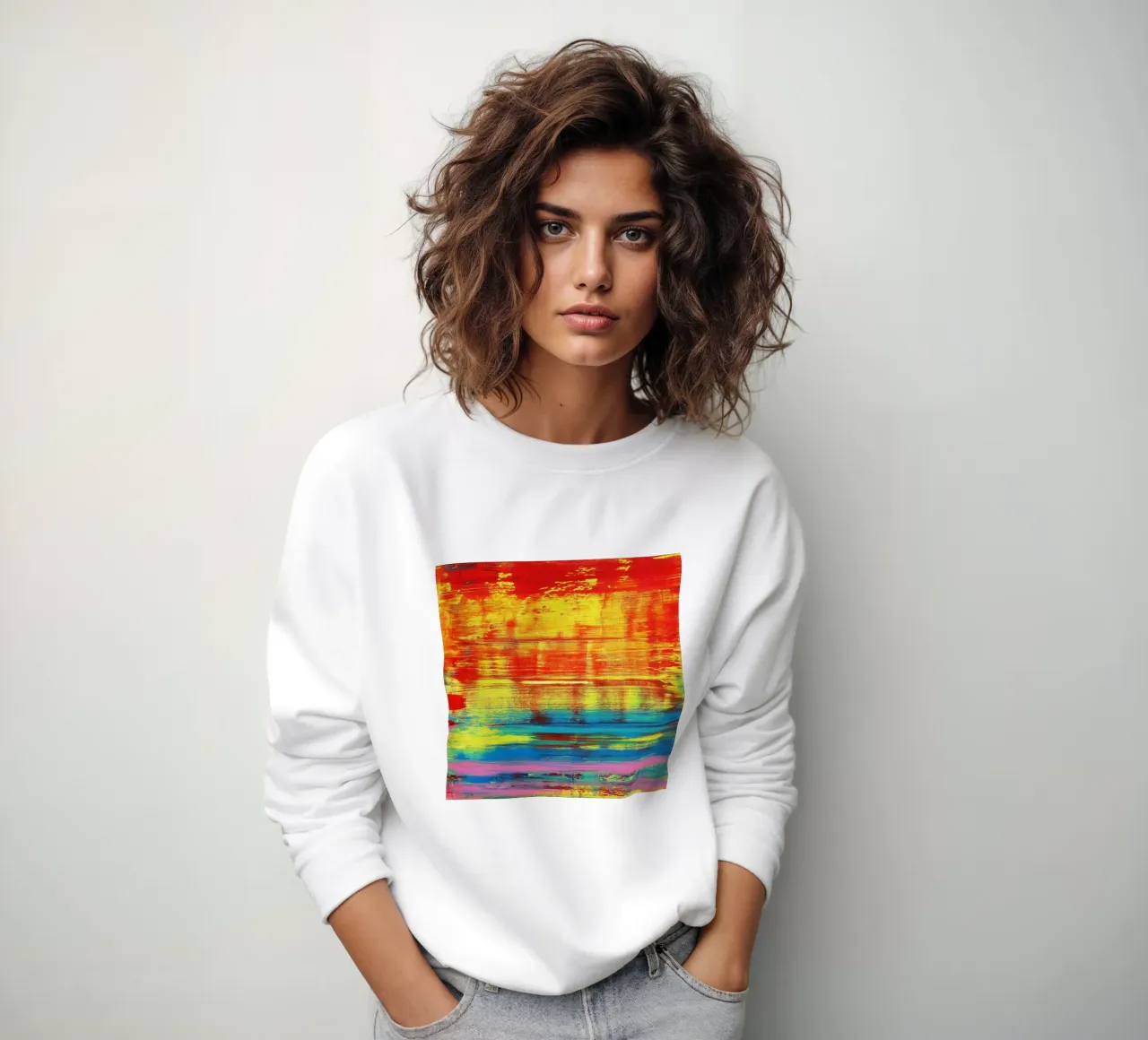 SUNSET - Sunset - Red Yellow Abstract Art sweatshirt by Petra Lang